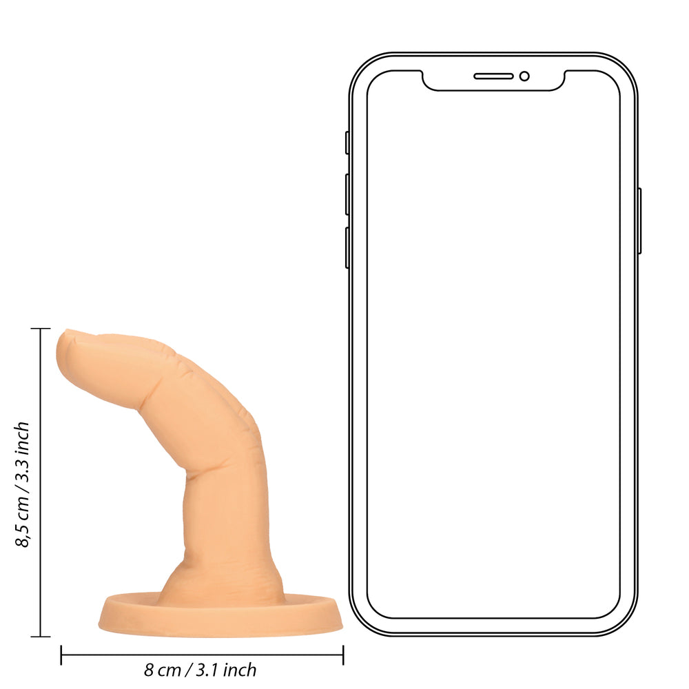 Cum Over Finger Dildo - 3.3 Inch Flesh Pink Silicone Gag Gift for Fun and Cheeky Play