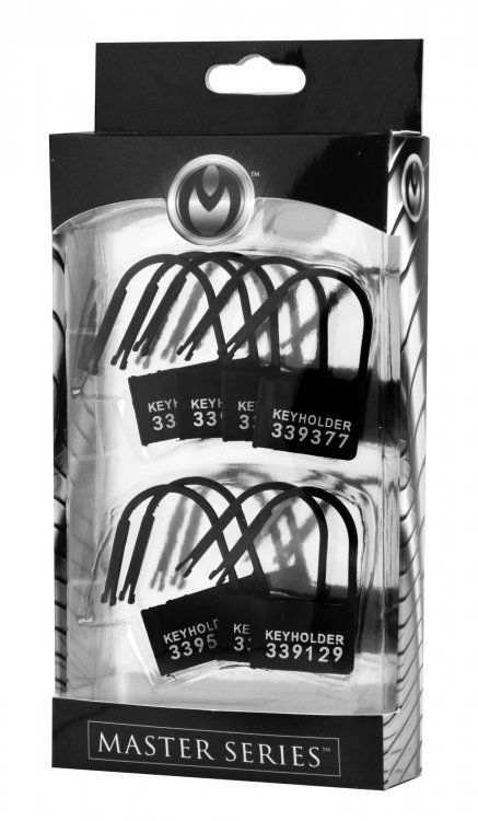 Master Series Keyholder 10 Pack Numbered Plastic Chastity Locks – alternate view