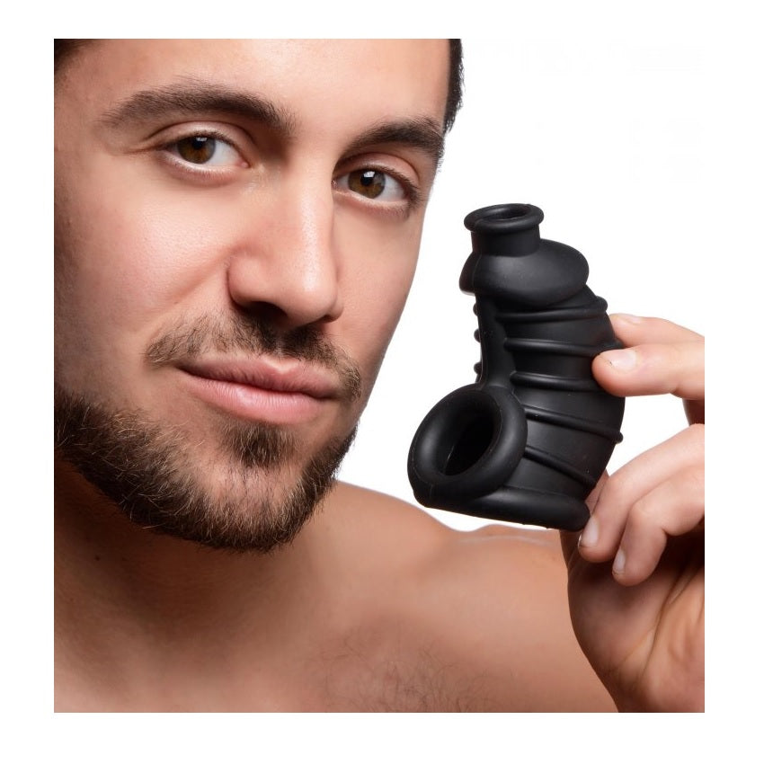 Master Series Dark Chamber Silicone Chastity Cage – additional product view