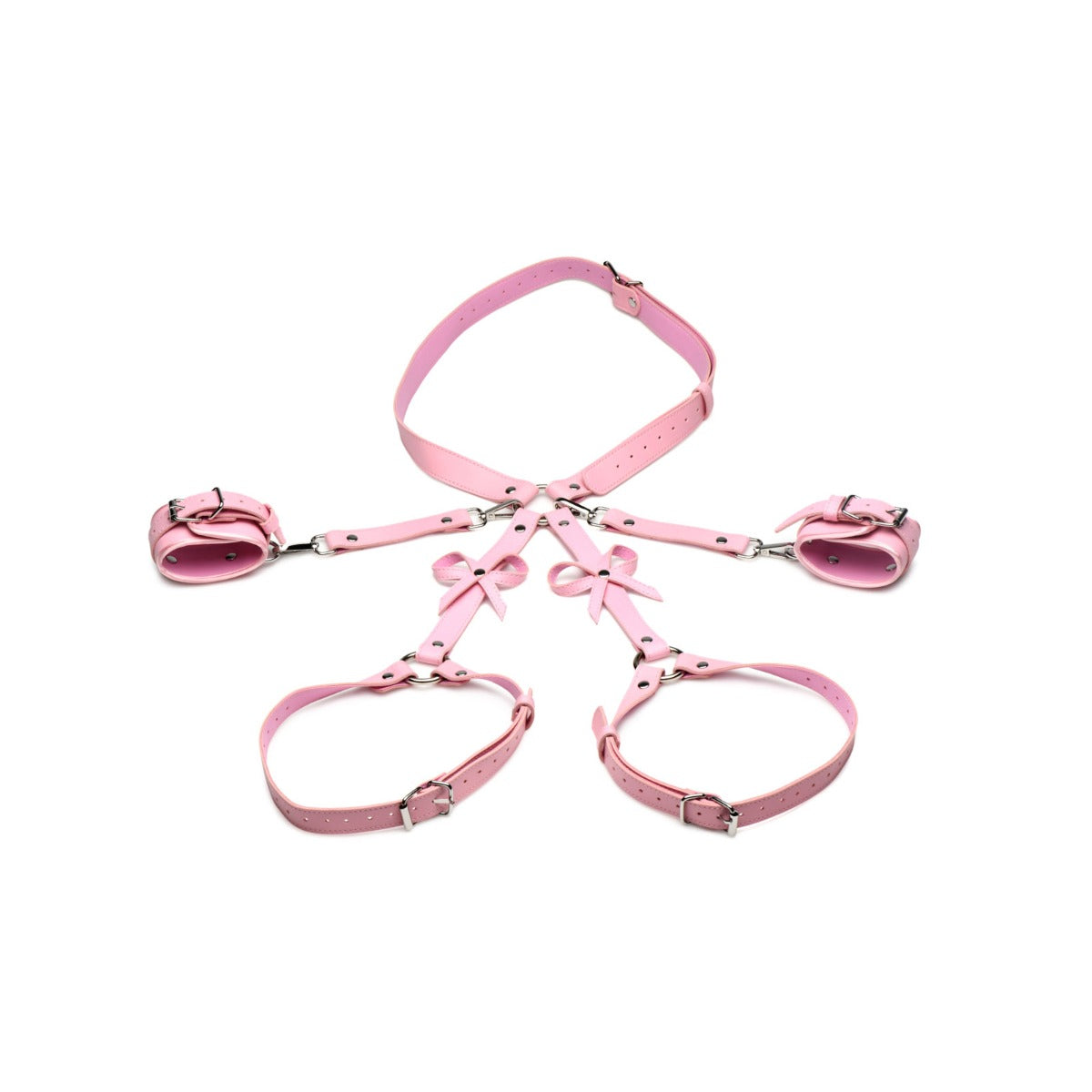 Strict Bondage Harness W/Bows - M/L - Pink 