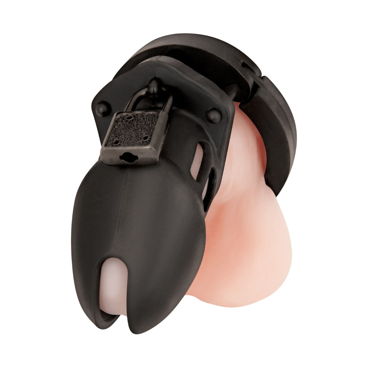 Blue Line Silicone Chastity Cage - Black 