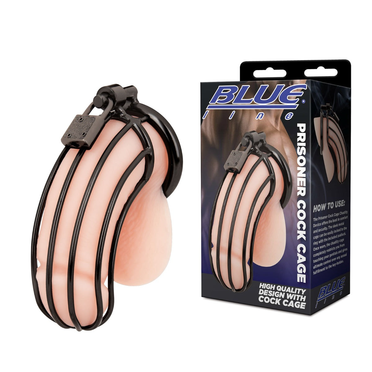 Blue Line PRISONER Cock Cage - Black – product detail view