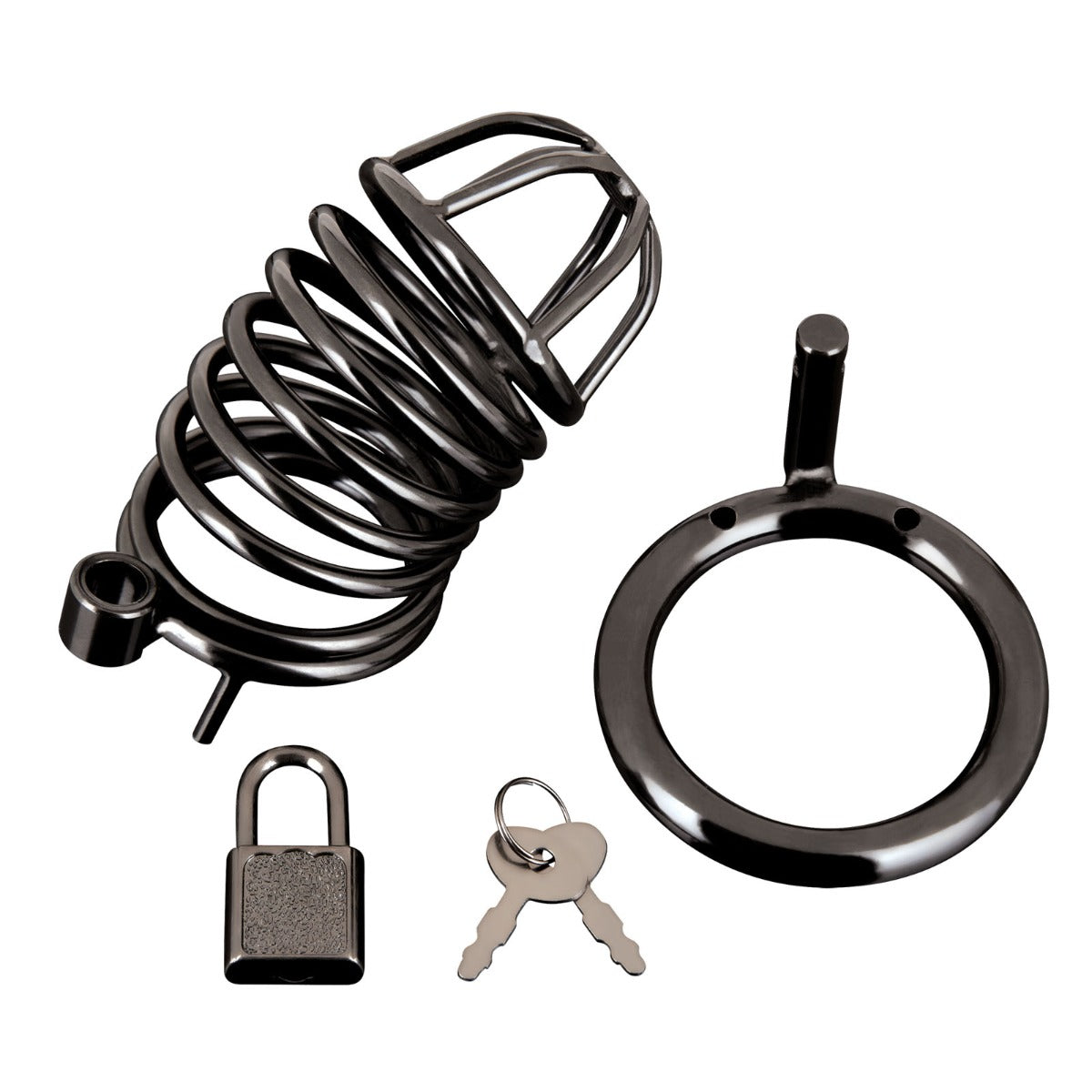 Blue Line Deluxe Chastity Cage - Black – additional product view 