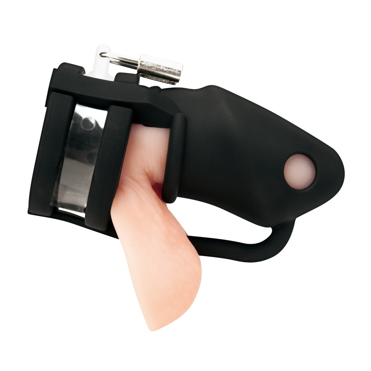 Blue Line Small 2" Cock Cage With Ball Divider - Black – product detail view 