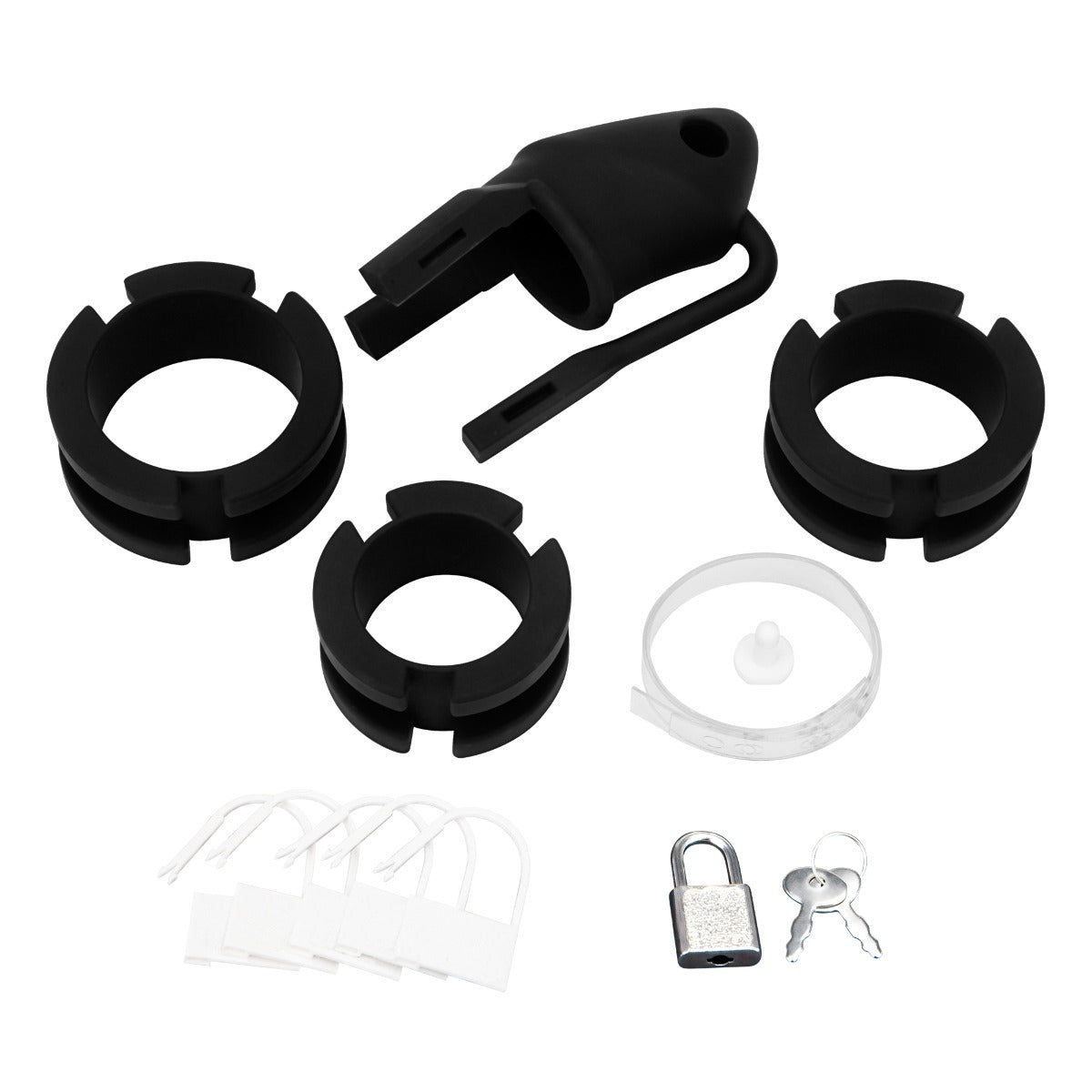 Blue Line Small 2" Cock Cage With Ball Divider - Black – with retail packaging 
