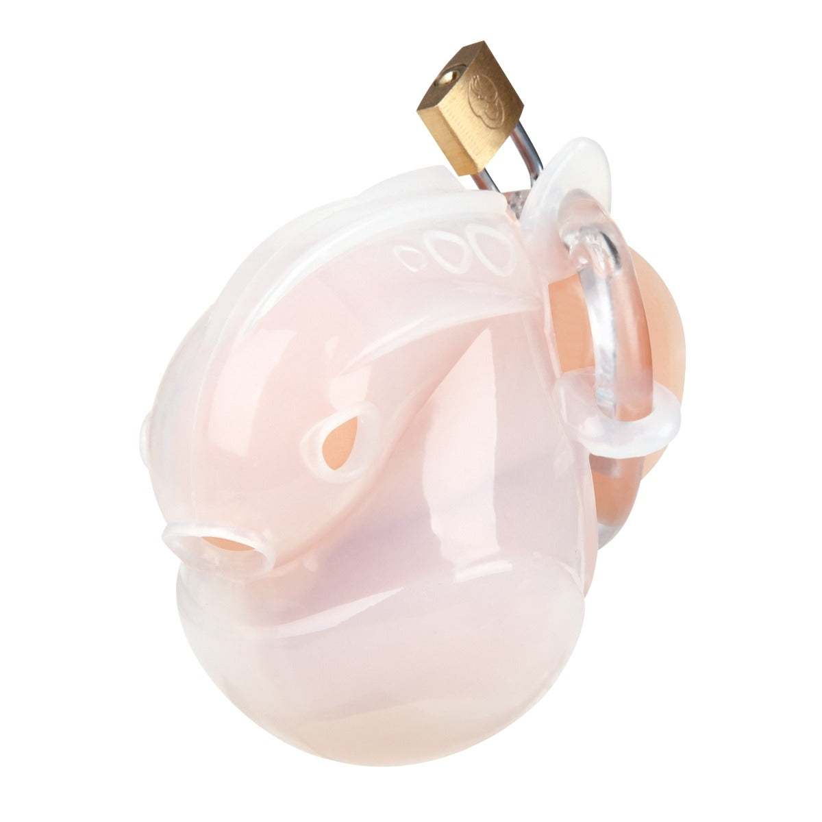 Blue Line Full Restraint Silicone Cock And Balls Chastity Device - White 