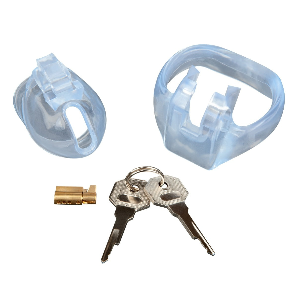 Blue Line Small Dick Acrylic Mini Chastity Cage – alternate view
