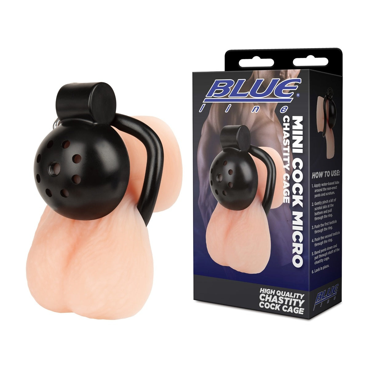 Blue Line MINI COCK Micro Chastity Cage - ABS Plastic – additional product view