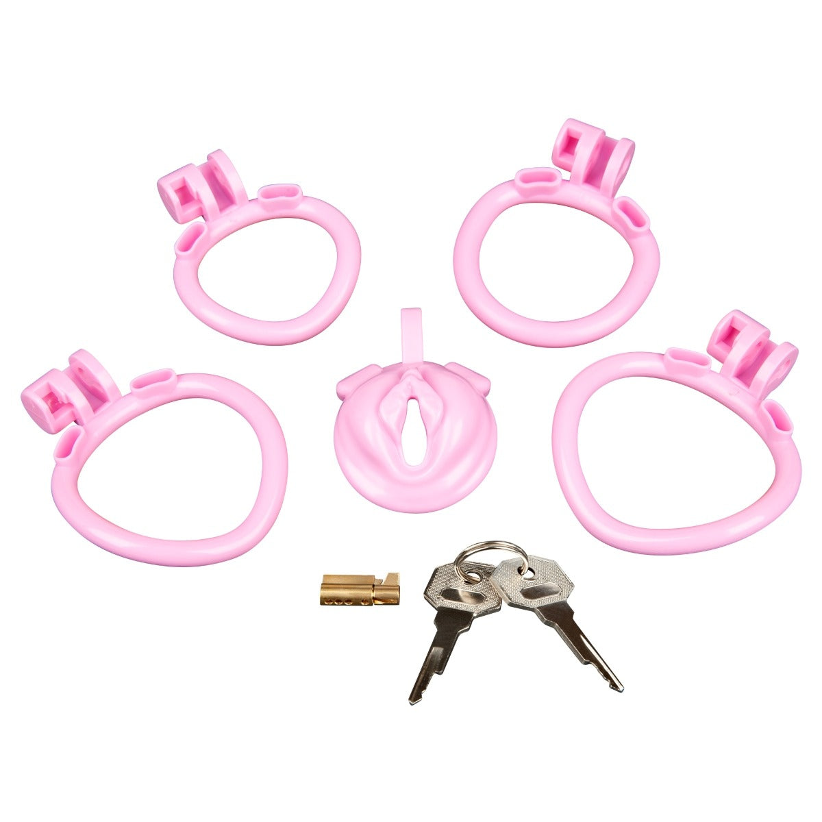 Blue Line BITCHBOY DEGRADING Mini Chastity Cage With Pussy Shape – with retail packaging