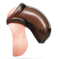 CHASTITY CAGE WITH BALL LOOP AND PISSHOLE - BLACK