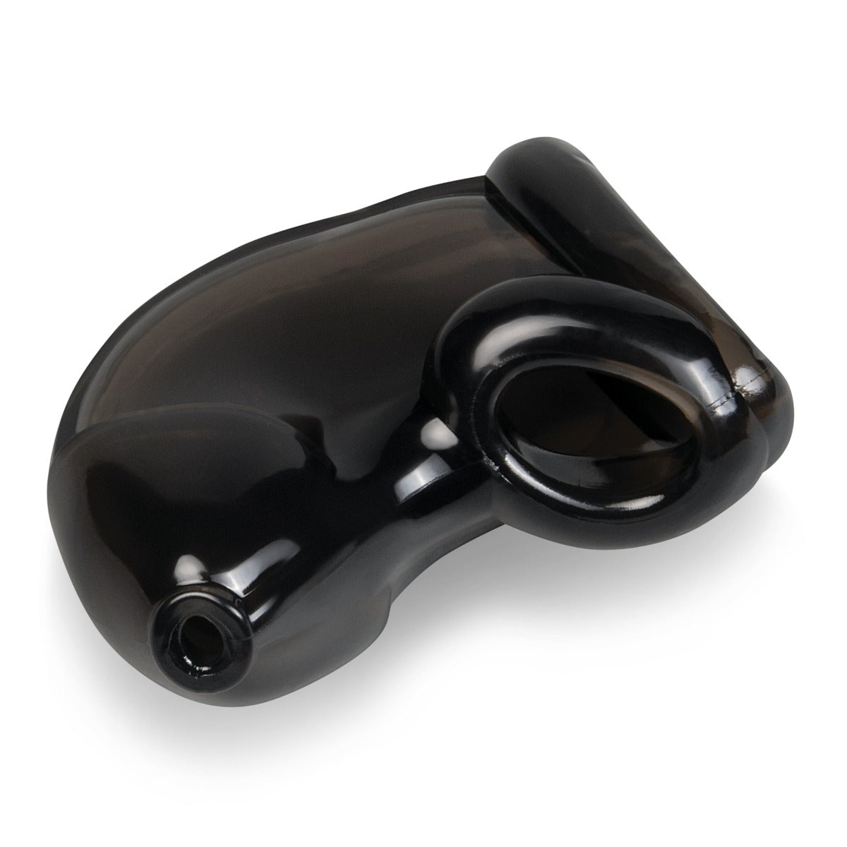 Blue Line Chastity Cage With Ball Loop And Pisshole - Black – additional product view 