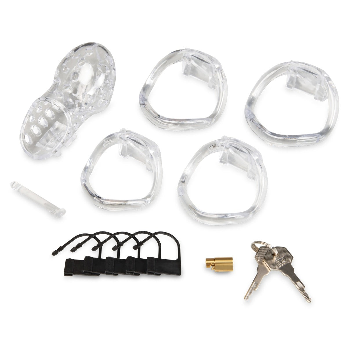 Blue Line 2.75" Acrylic See Thru Chastity Cock Cage – with retail packaging