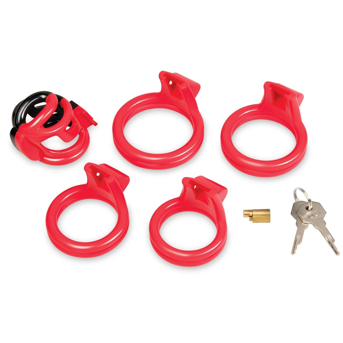 Blue Line RED ZONE 2" Cock Shackle Chastity Cage – with retail packaging