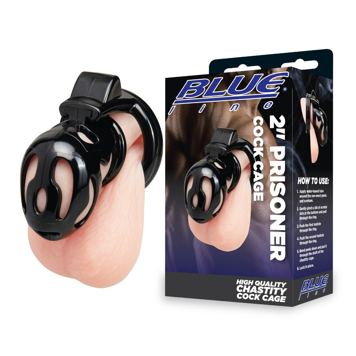 Blue Line 2" PRISONER Cock Cage – additional product view 