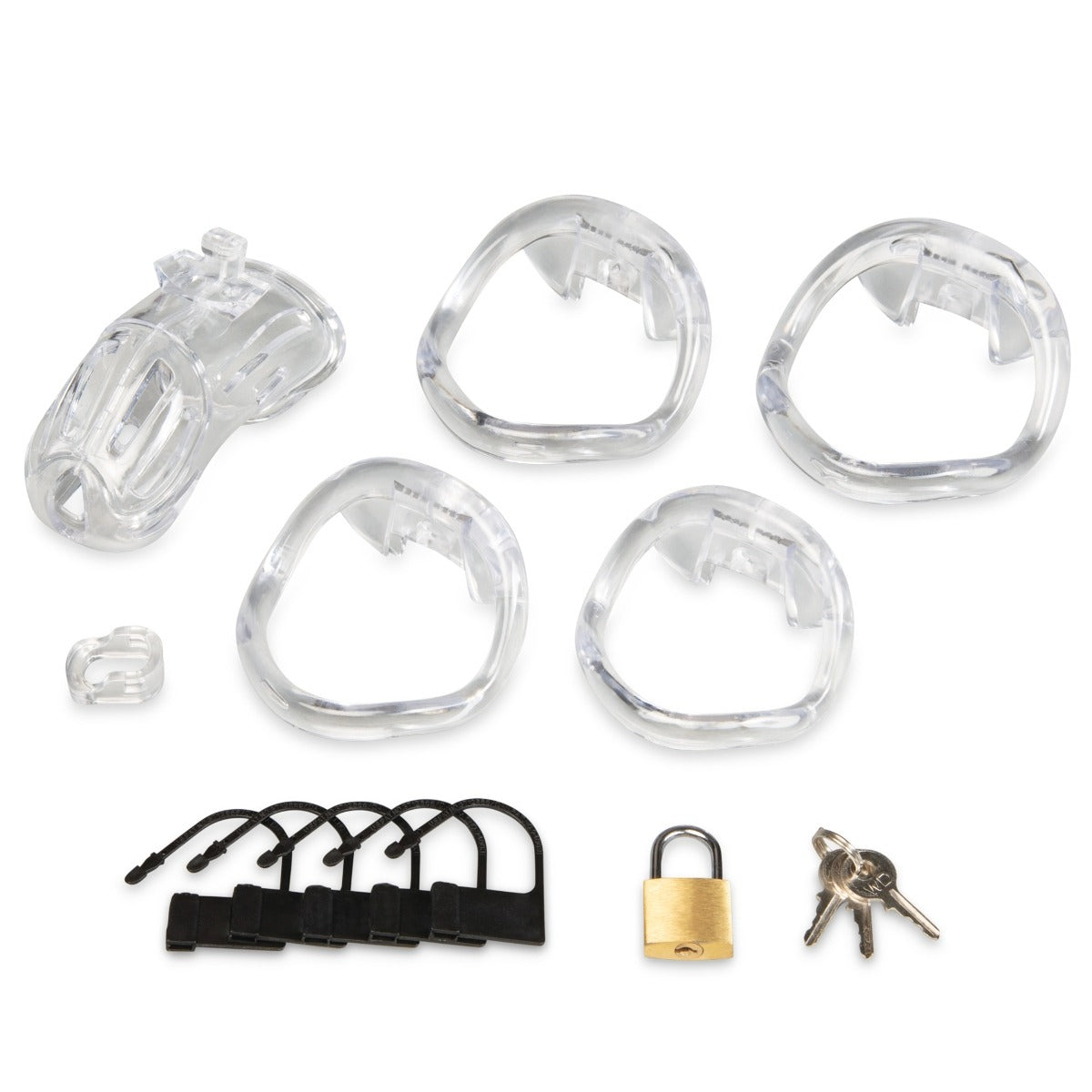 Blue Line 2" Acrylic See Thru Chastity Cock Cage – with retail packaging