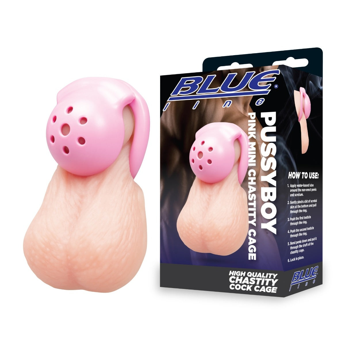Blue Line PUSSYBOY Mini Chastity Cage – product detail view