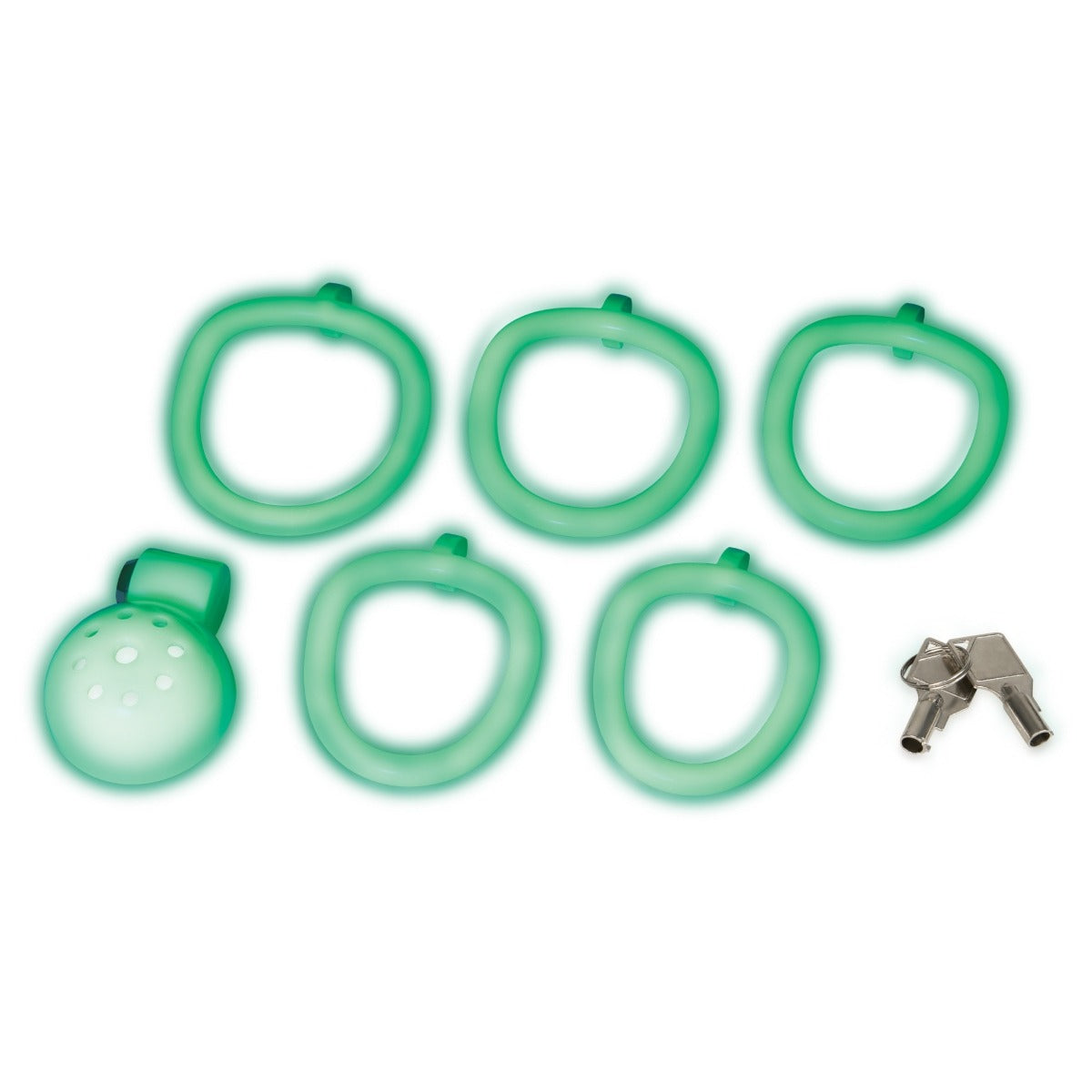 Blue Line Glow In The Dark Micro Mini Cock Chastity Cage – with retail packaging