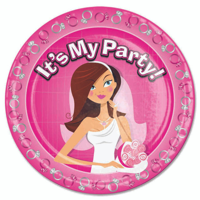 Ball &amp; Chain Bride to Be™ Party Plates – product view