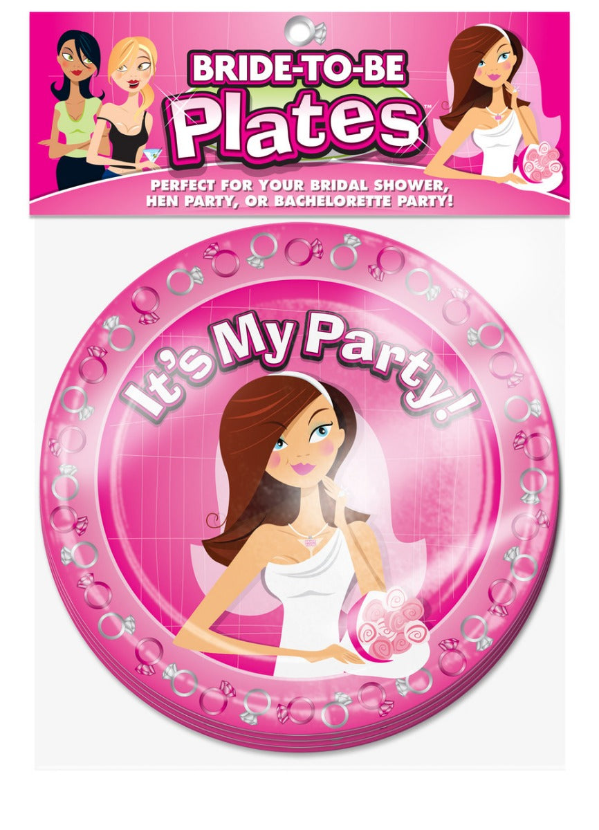 Ball &amp; Chain Bride to Be™ Party Plates – with retail packaging