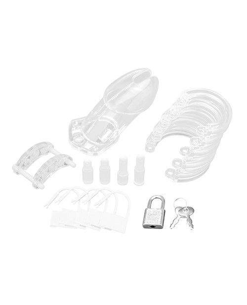Blue Line Acrylic See-Thru Chastity Cage – additional product view