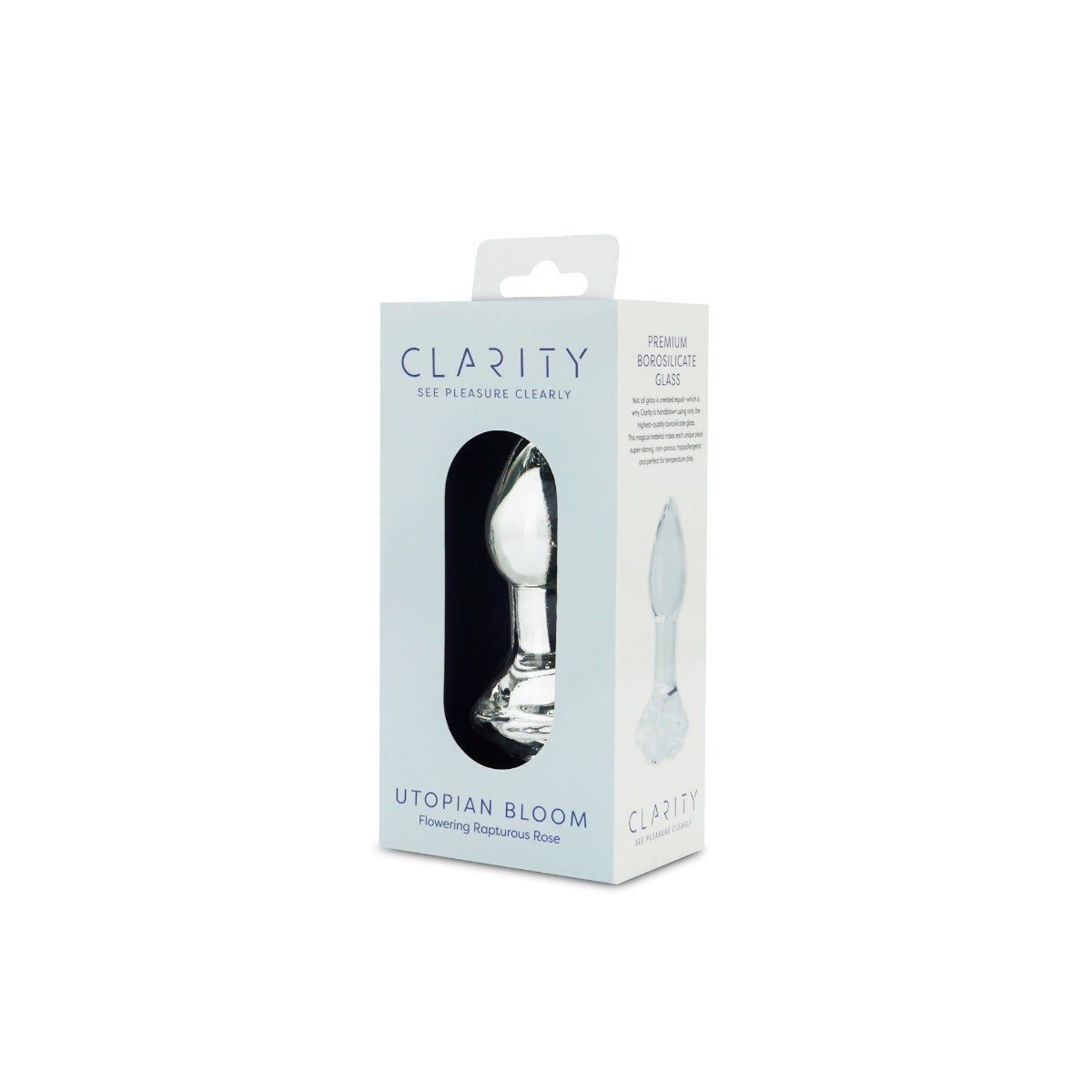 Utopian Bloom in Clear – angled left packaging view