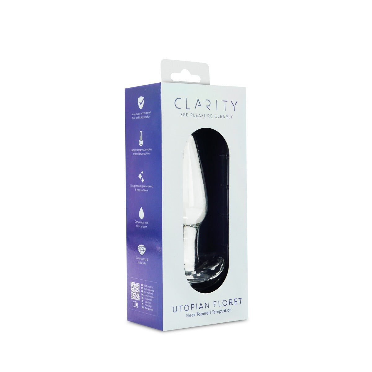 Utopian Floret in Clear – angled right packaging view
