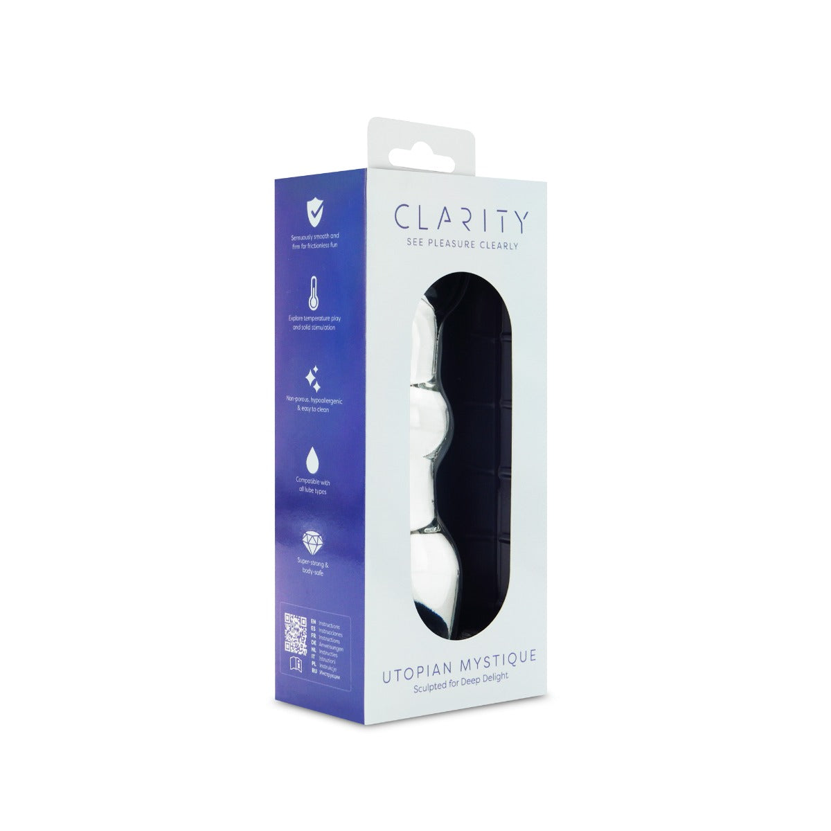 Utopian Mystique in Clear – angled right packaging view