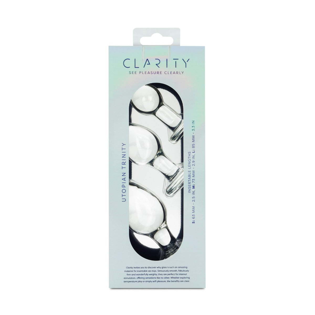 Utopian Trinity in Clear – packaging back