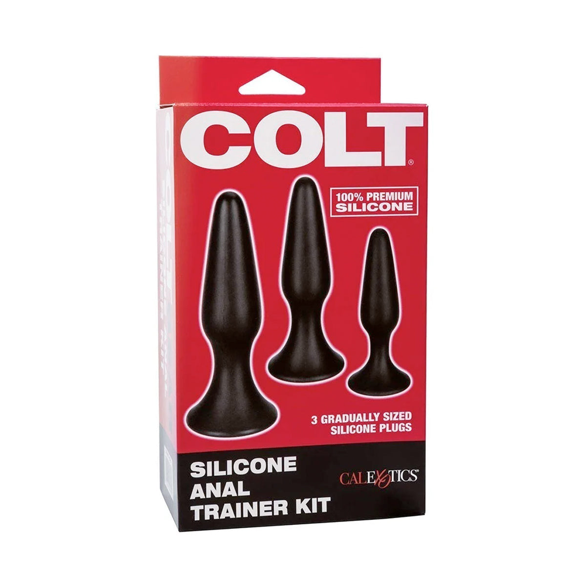 Silicone Anal Trainer Kit in Black – packaging front