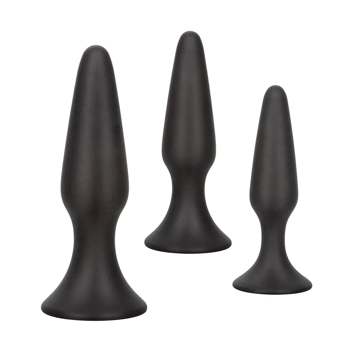 Silicone Anal Trainer Kit in Black – full set