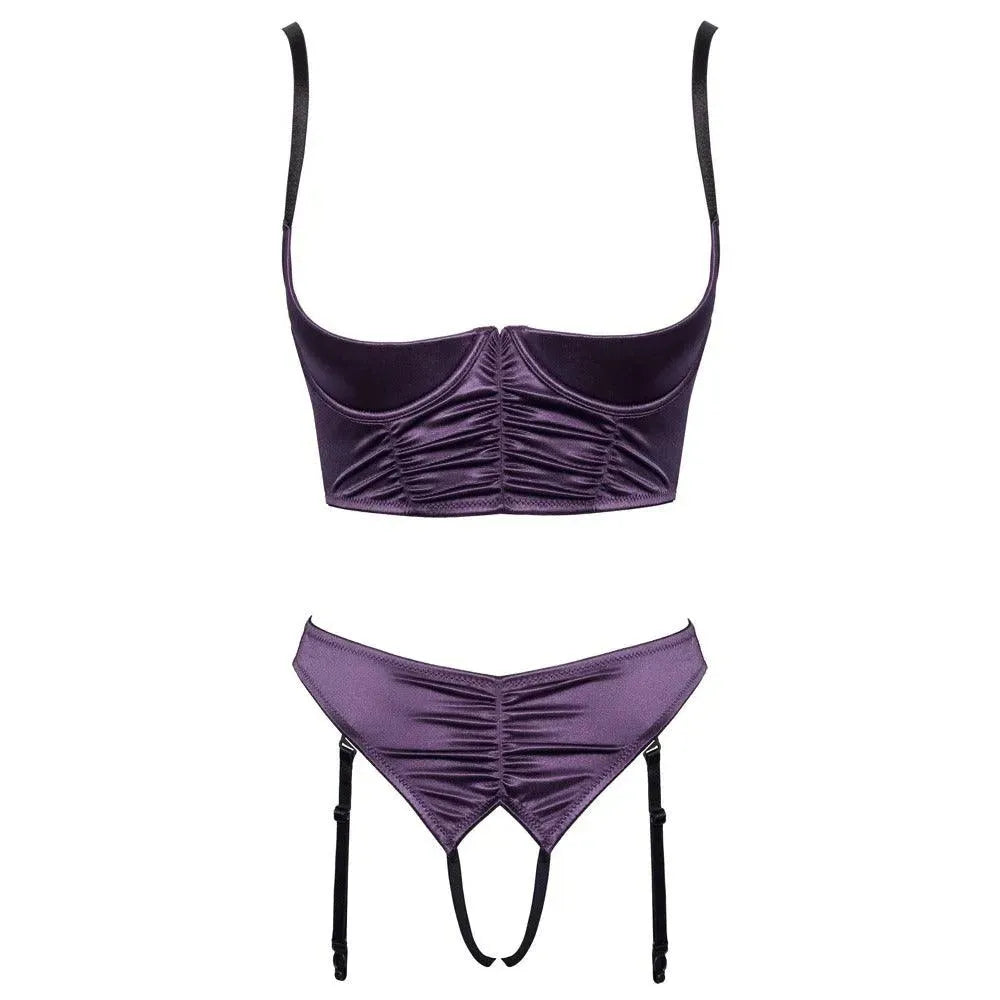 Cottelli Satin Quarter Cup Bra Set - Rapture Works