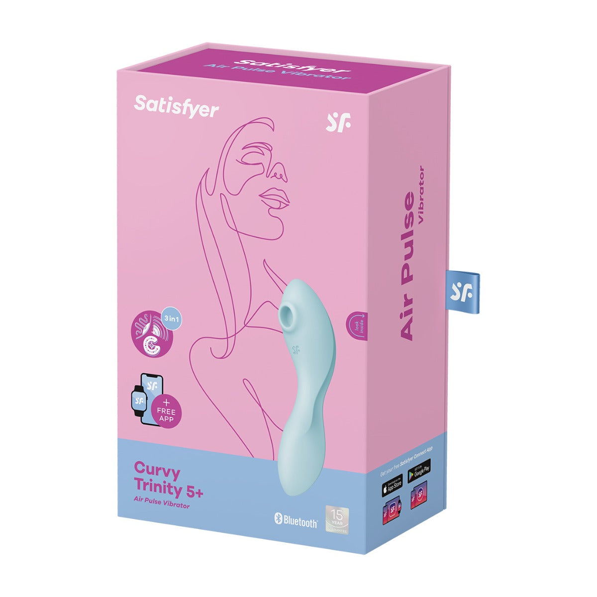 Satisfyer Curvy Trinity 5+ Connect App in Blue
