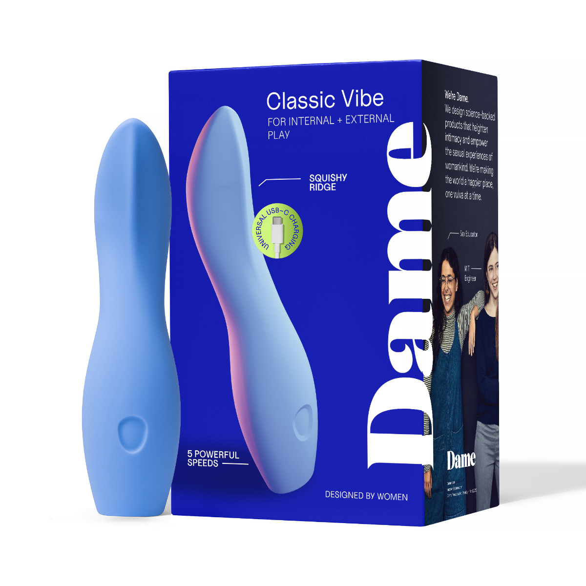 Dame Dip Classic Vibrator in Periwinkle