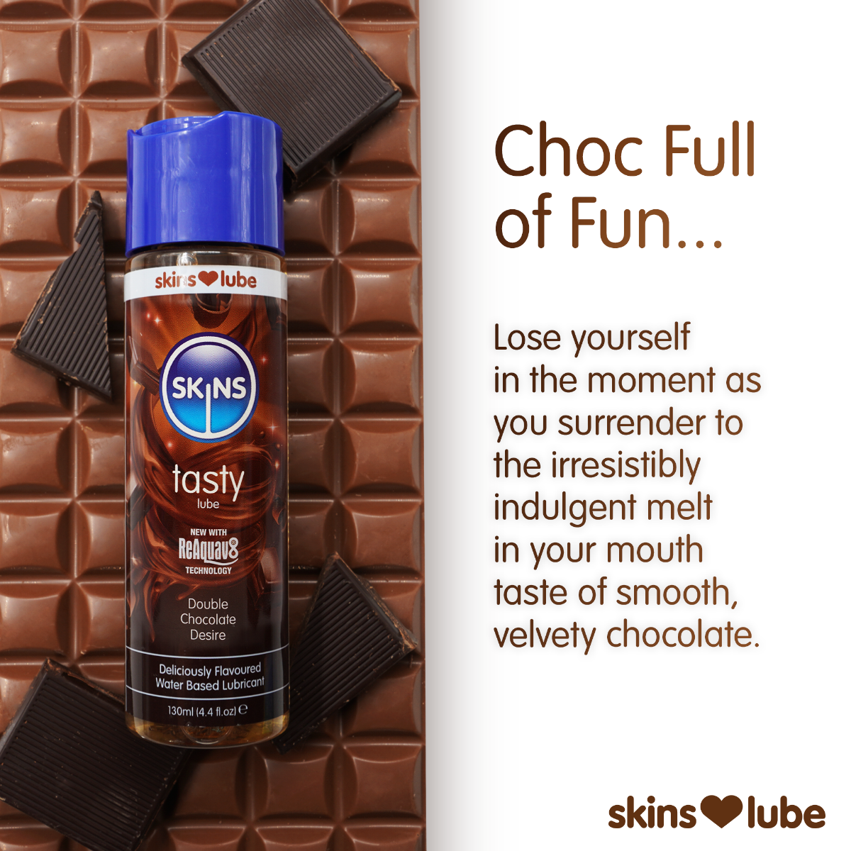 Tasty Lube - Double Chocolate Desire - 4.4 fl oz (130ml) – feature infographic