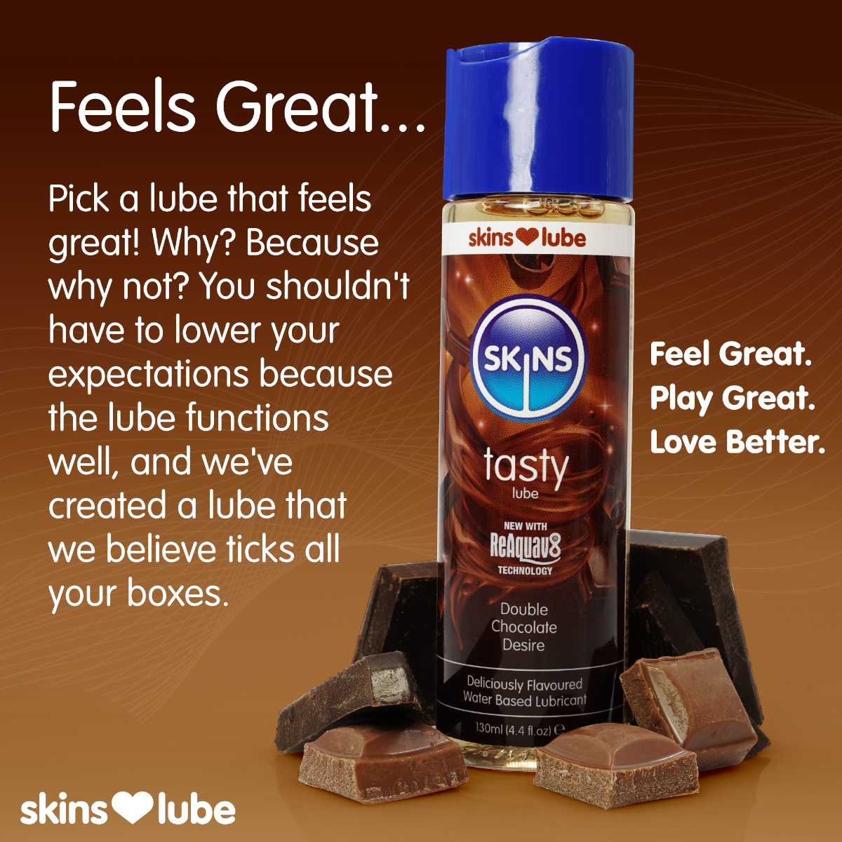 Tasty Lube - Double Chocolate Desire - 4.4 fl oz (130ml) – feature infographic