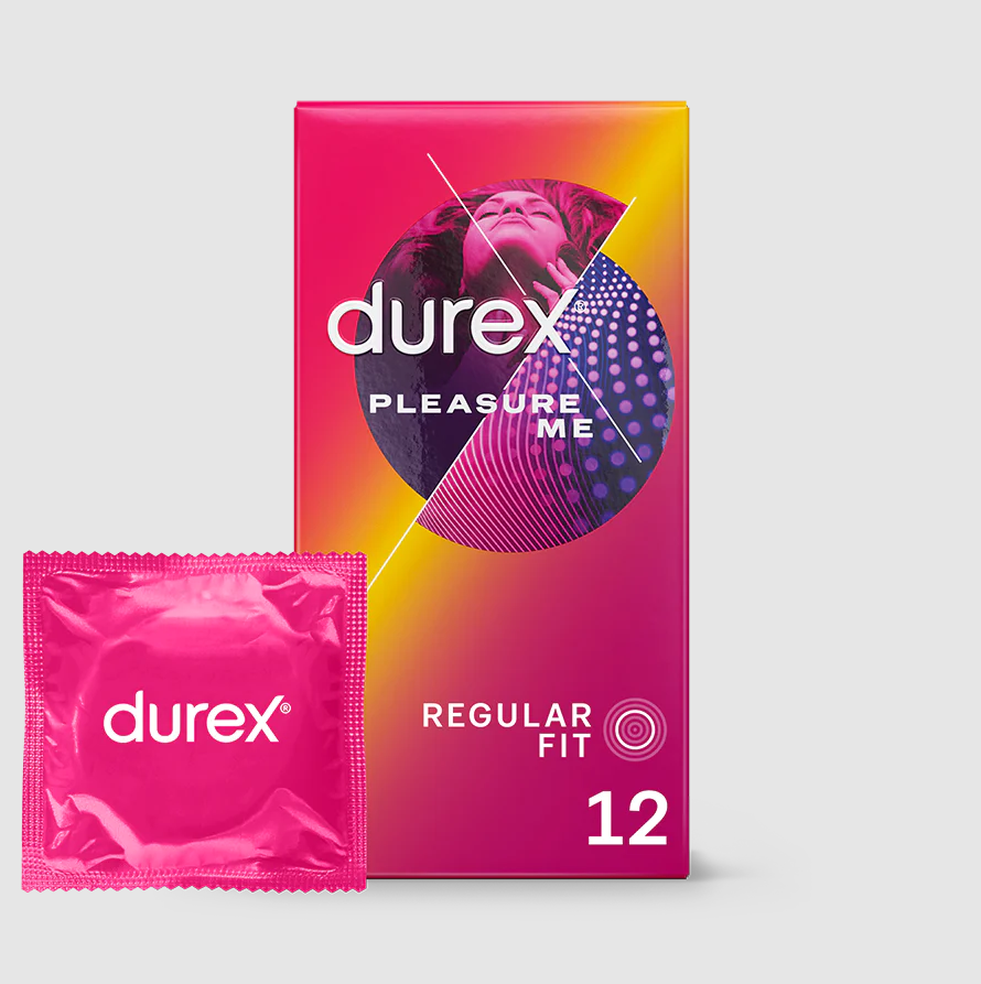 Durex Pleasure Me Regular Fit Condoms - 12 Pack - packaging