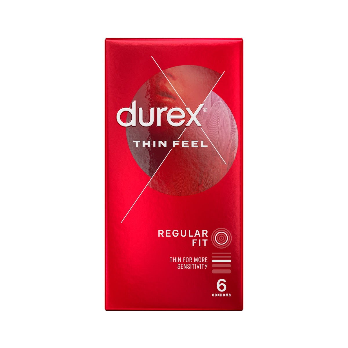 Durex Thin Feel Regular Fit Condoms - 6 Pack - front view