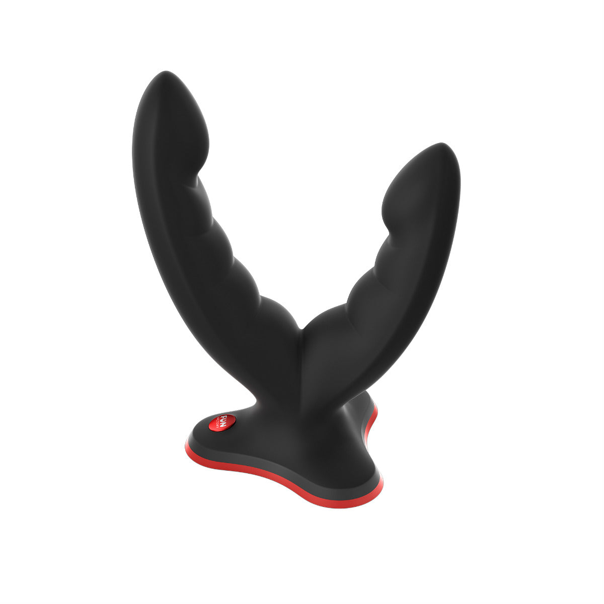 Fun Factory RYDE Grinding Dildo 4.8" in Black/Red – angled view 