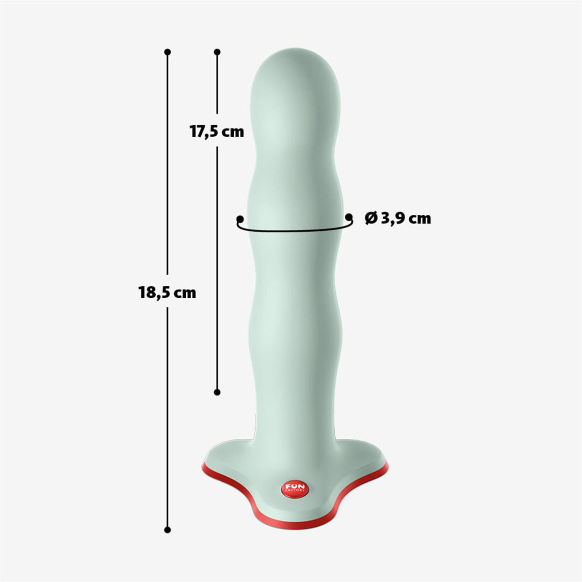 Fun Factory BOUNCER 7.3" in Sage Green – dimensions 