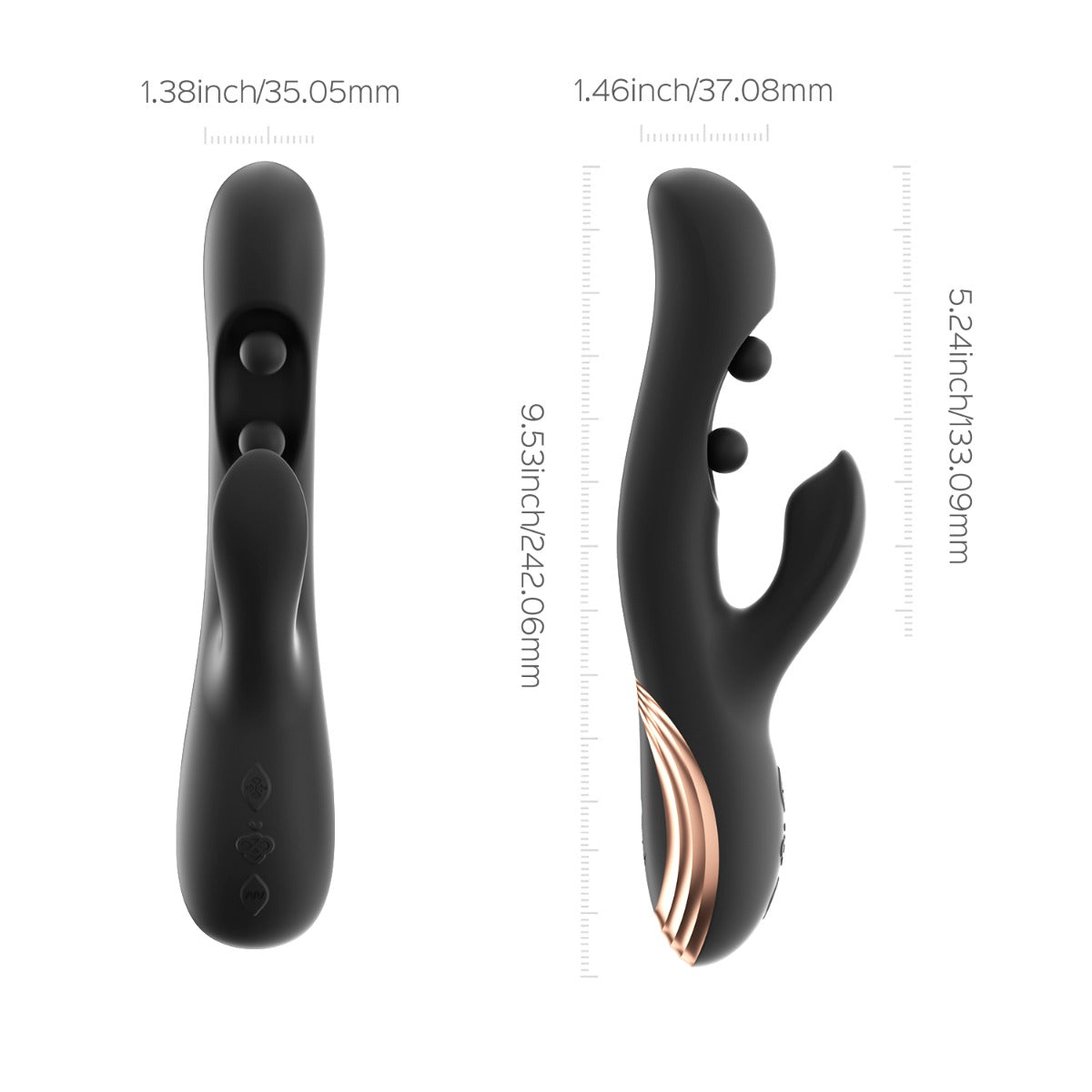 Honey Play Box GEM G-iggle Balls Rabbit Vibrator in Black – with retail packaging