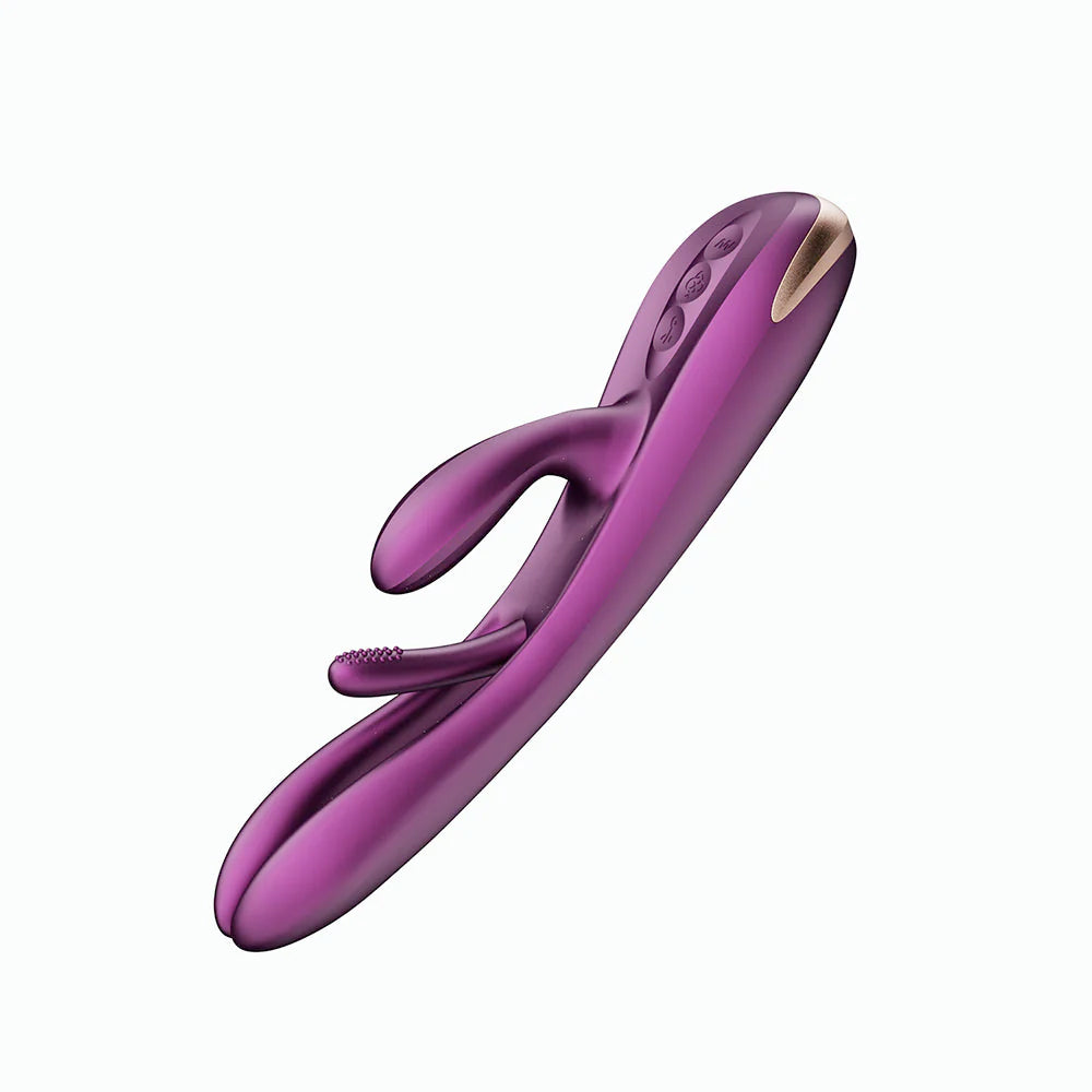 Honey Play Box TERRI App-Controlled Kinky Finger Tapping Rabbit Vibrator in Purple – with retail packaging