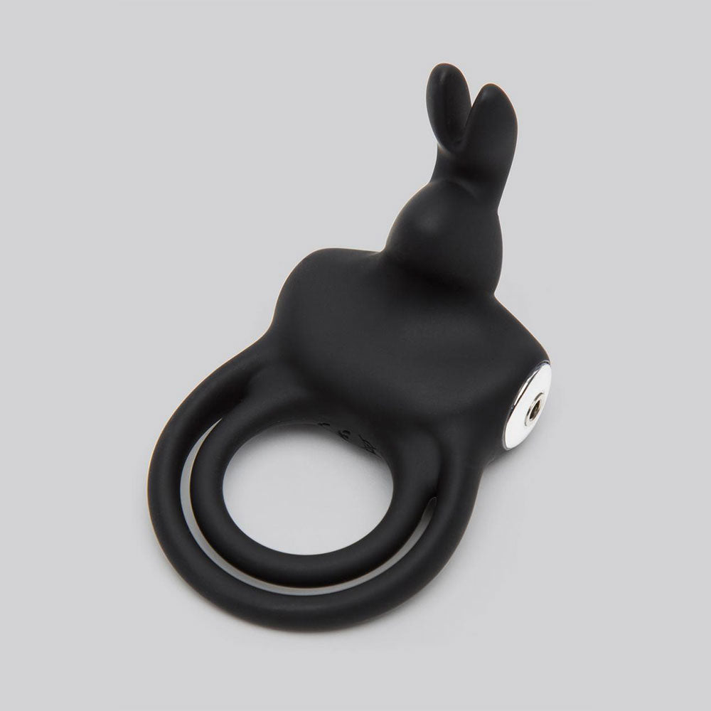 Happy Rabbit Stimulating Rechargeable Rabbit Cock Ring in Black