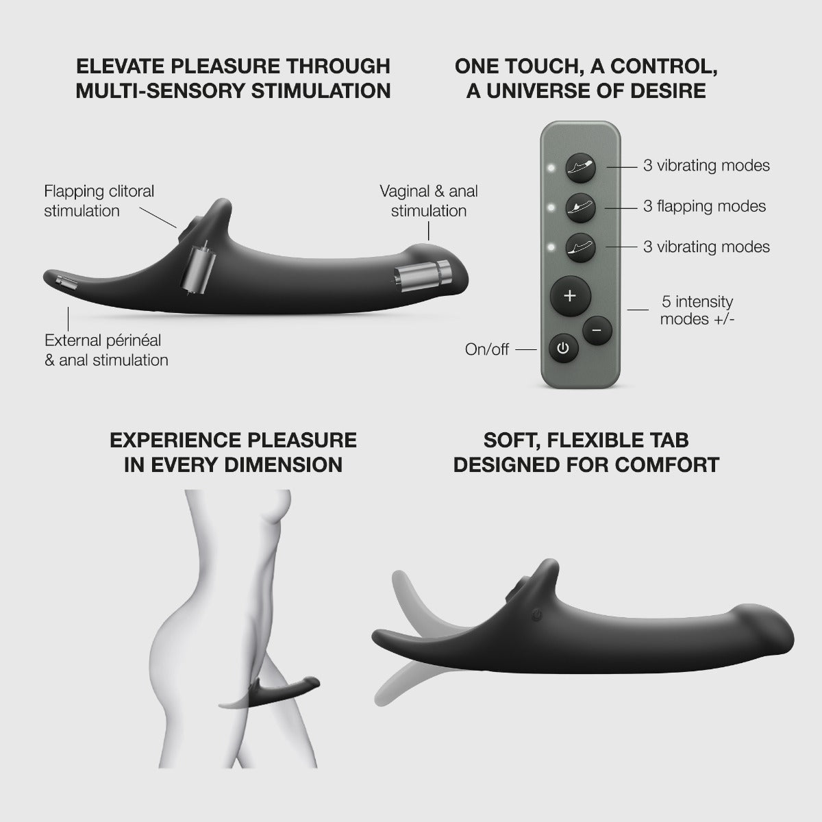 Strap On Me Multi Orgasm Dildo – M – Black – additional product view 
