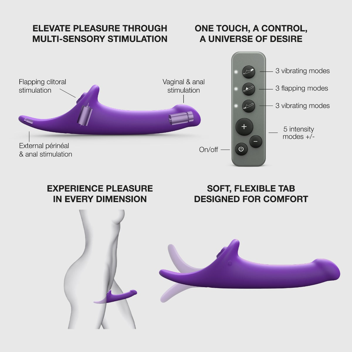 Strap On Me Multi Orgasm Dildo – S – Purple – additional product view 