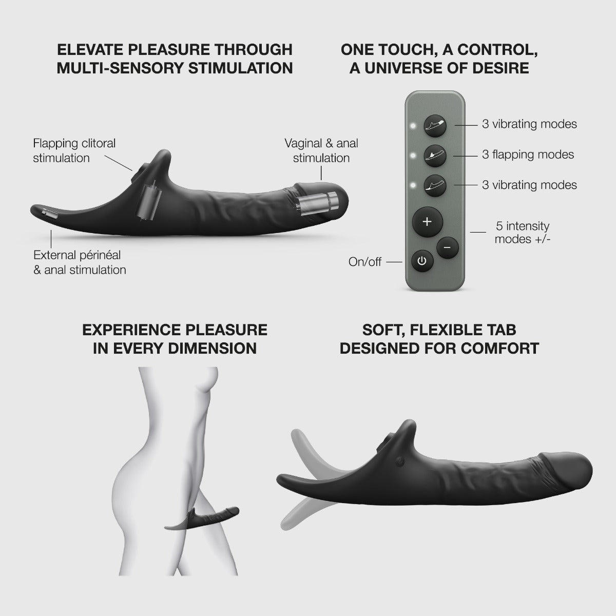 Strap On Me Multi Orgasm Realistic Dildo 10.2" – Black – additional product view 