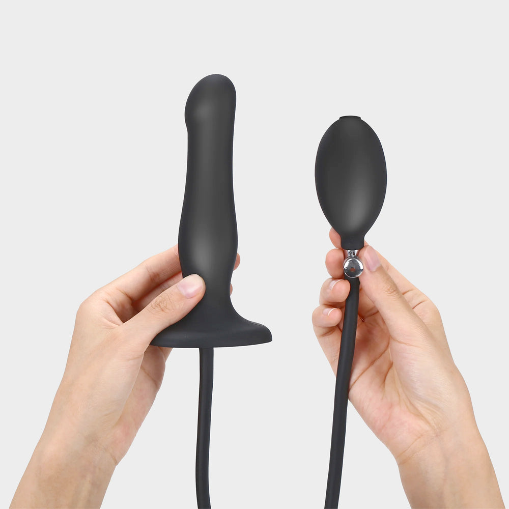 Strap On Me Inflatable Dildo Plug 6.5" – in hand