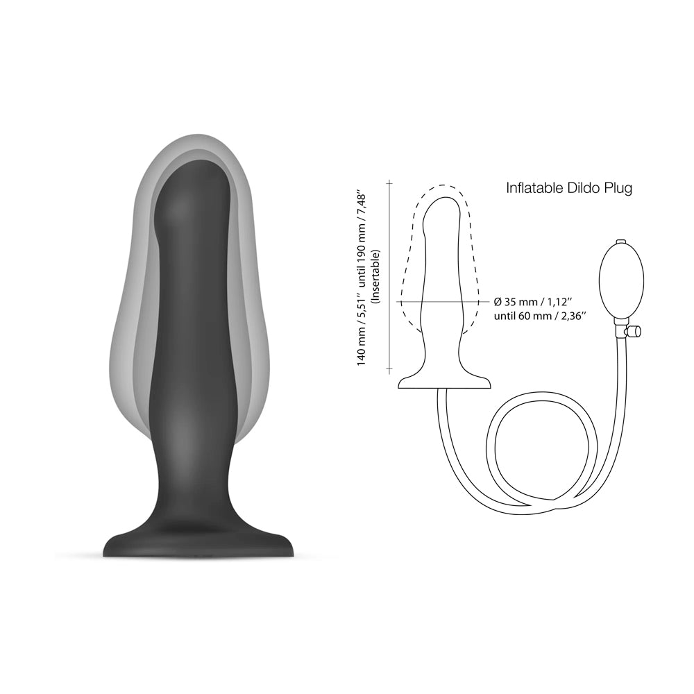 Strap On Me Inflatable Dildo Plug 6.5" – dimensions
