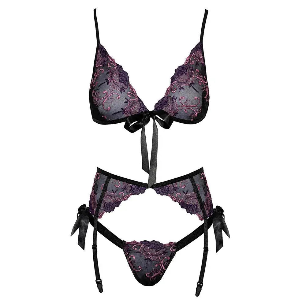 Kissable Embroidered Floral Bra Set - Rapture Works