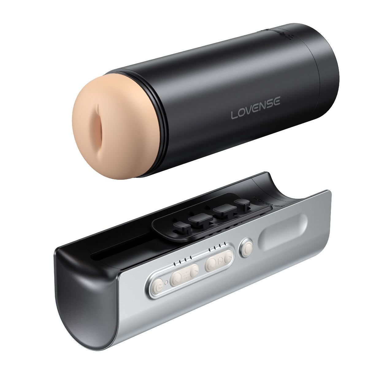 Lovense Solace Pro in Black/Grey/Flesh Pink – component detail
