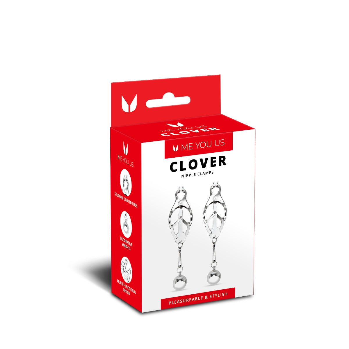Clover Nipple Clamps - detail view 2 in Silver 